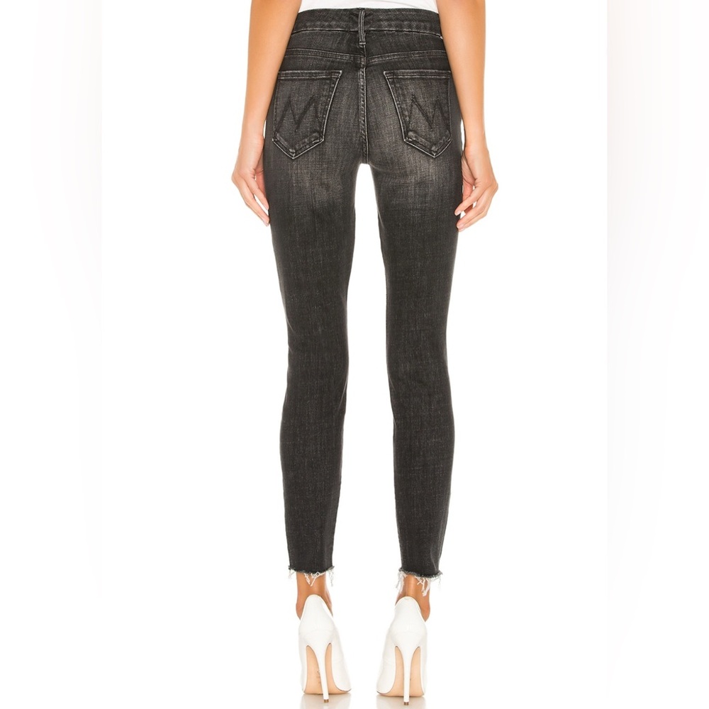 MOTHER Denim the Looker Ankle Fray in Stargazing | Black Jeans